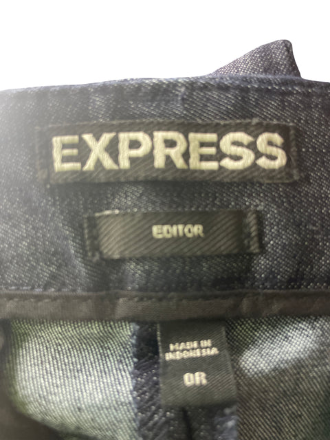 Pantalón Express Recto Wide-leg Ajustado Negro - Talla 0