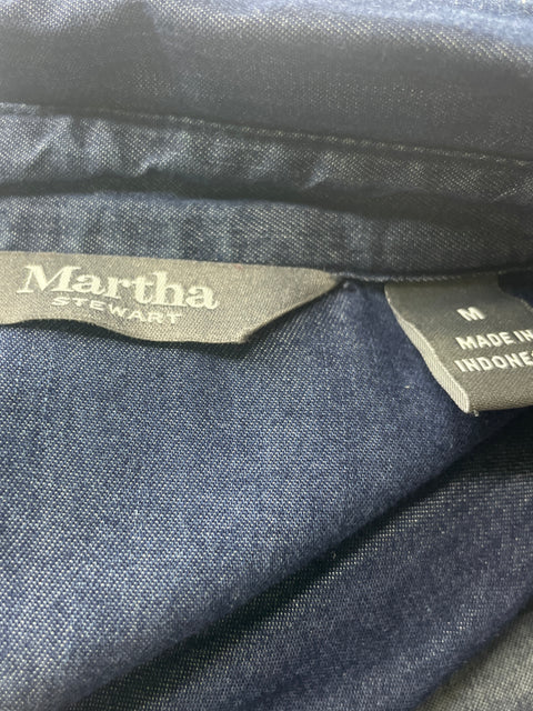 Blusa Martha de Algodón Camisa Botones Liso Azul - Talla M