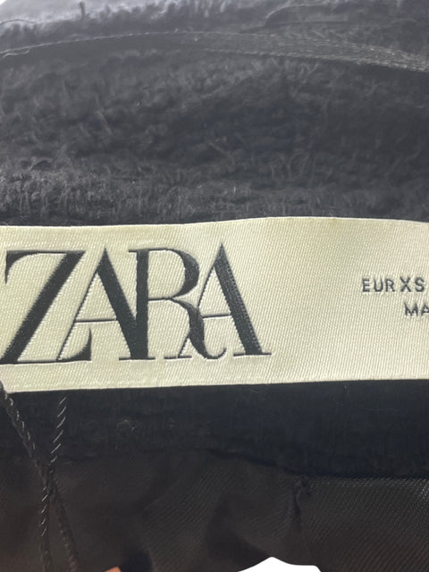 Chaqueta Zara de Algodón Abierto Liso Manga larga Negro - Talla XS