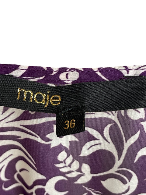 Vestido Maje Estampado Vuelos Morado - Talla 36