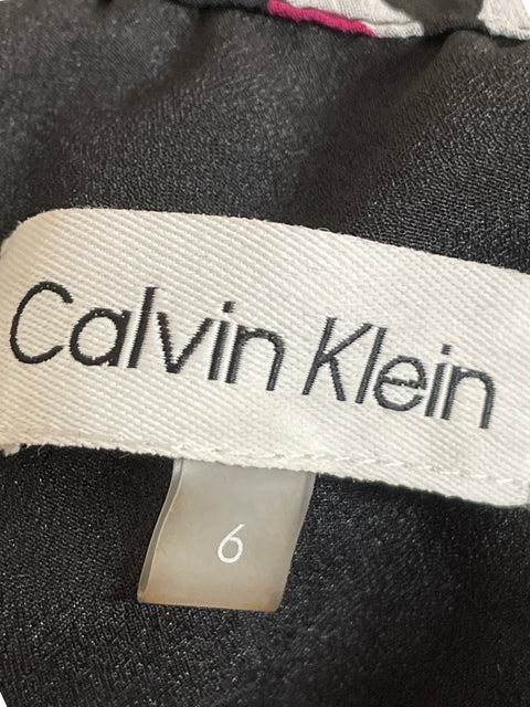 Vestido Calvin Klein Estampado Halter Morado - Talla 6