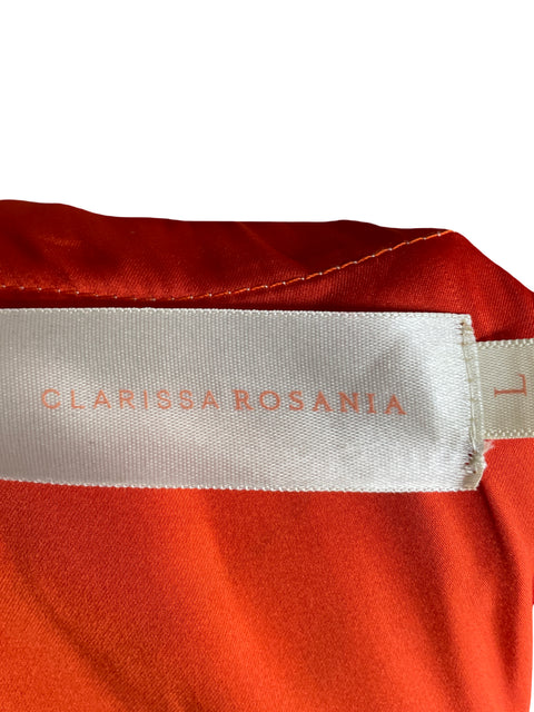 Vestido Clarissa Rosania Mangas abullonadas Satinado Beige - Talla L