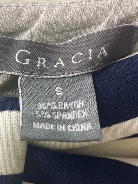 Falda Gracia Rayas Asimétrico Ajustada Negro - Talla S