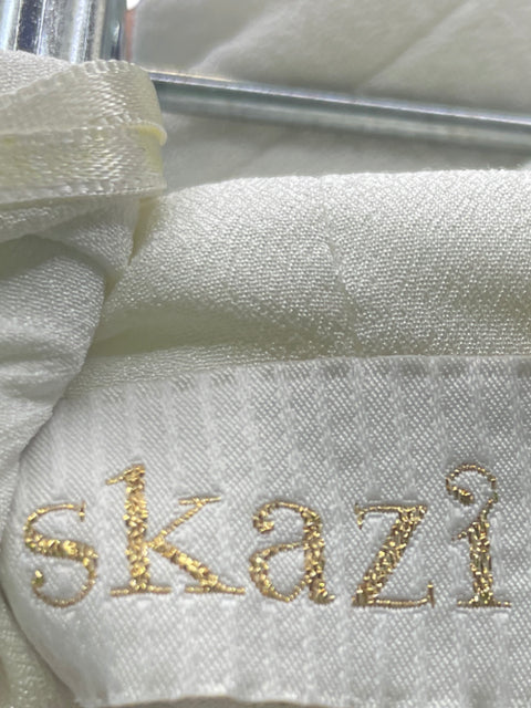 Mono Skazi Oneshoulder Transparente Palazo Blanco - Talla S
