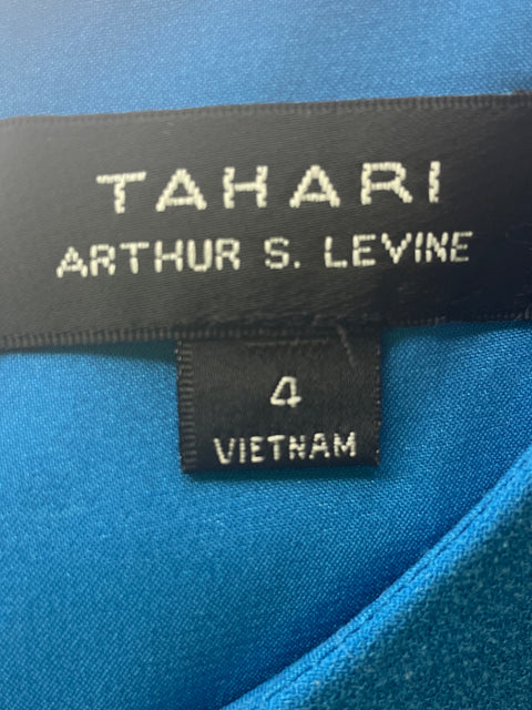 Vestido Tahari Suelto Sin mangas Midi Azul - Talla 4
