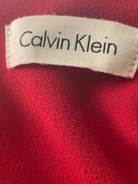 Vestido Calvin Klein Midi Liso Manga larga Rojo - Talla S