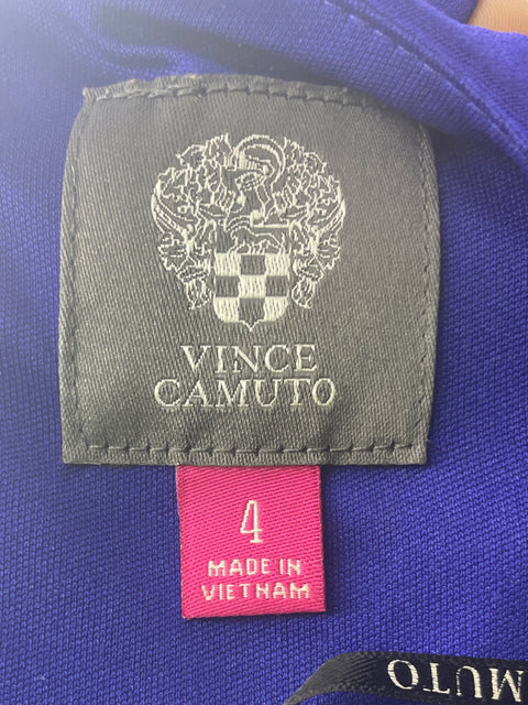 Vestido Vince Camuto Midi Manga larga Cruzado Azul - Talla 4