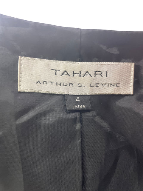 Chaqueta Tahari Abierto Bolsillo zipper Manga larga Rojo - Talla 4