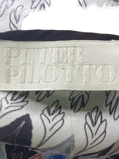 Blusa Peter Pilotto Estampado Manga larga Lazo Azul - Talla 12
