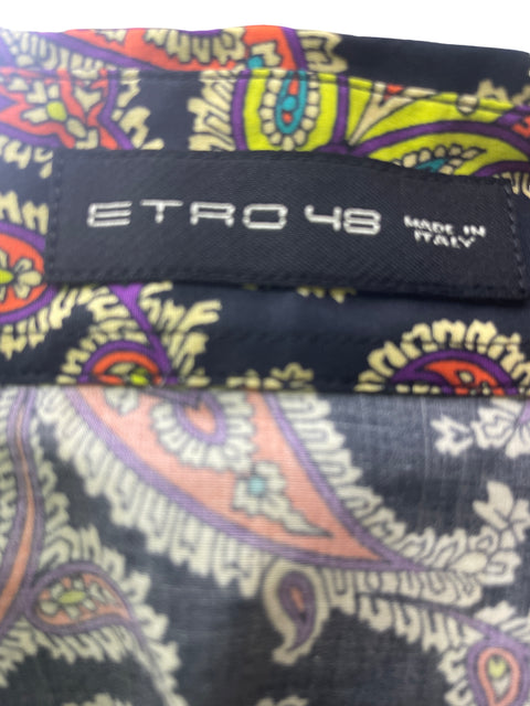 Camisa Etro 48 Estampado Manga larga Cuello Beige - Talla 8
