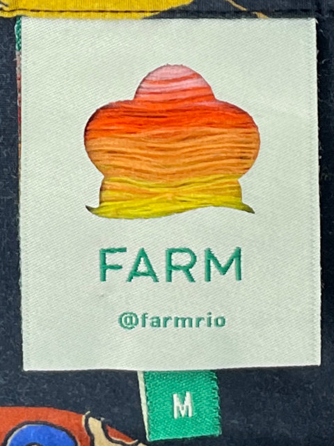 Blusa Farm Mangas abullonadas Estampado Negro - Talla M