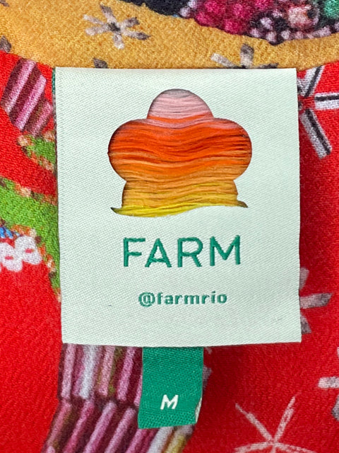 Vestido Farm Estampado Maxi Rojo - Talla M