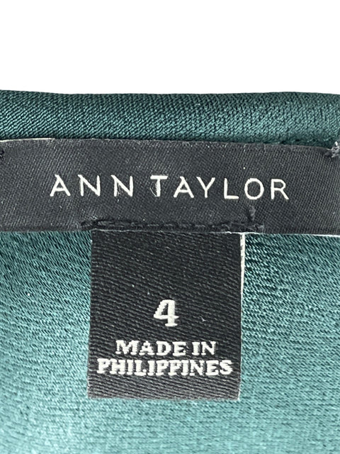 Blusa Ann Taylor de Viscosa Cuello redondo Asimétrico Verde - Talla 4