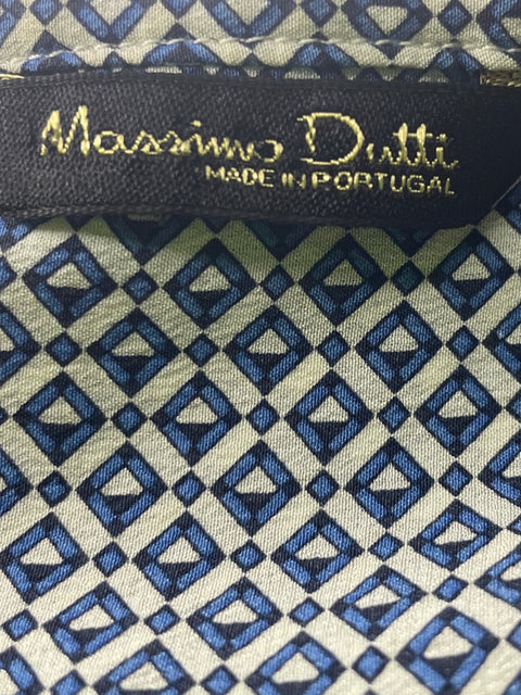 Camisa Massimo Dutti Botones Manga larga Cuello v Azul - Talla S