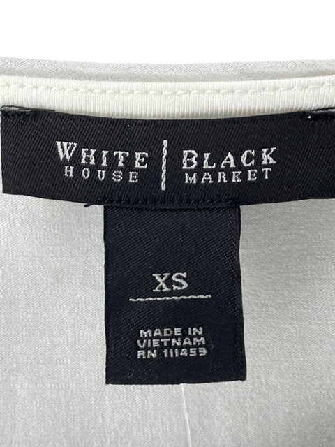 Blusa White House Black Market Sin mangas Metalizado Blanco - Talla XS