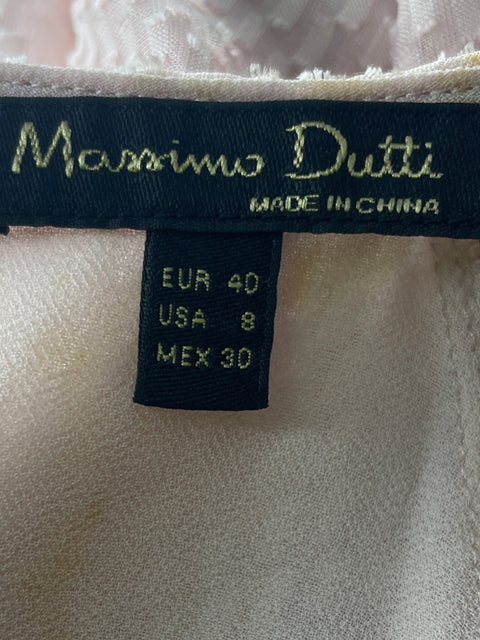 Blusa Massimo Dutti Abullonado Transparente Cuello redondo Rosado - Talla S