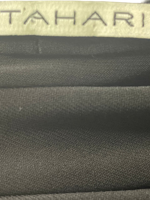 Blusa Tahari de Algodón Liso Manga larga Cuello v Negro - Talla M