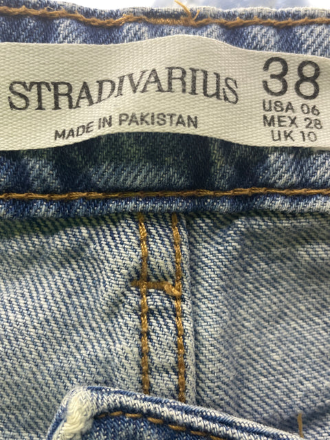 Pantalón Stradivarius Recto Bolsillo Azul - Talla 38