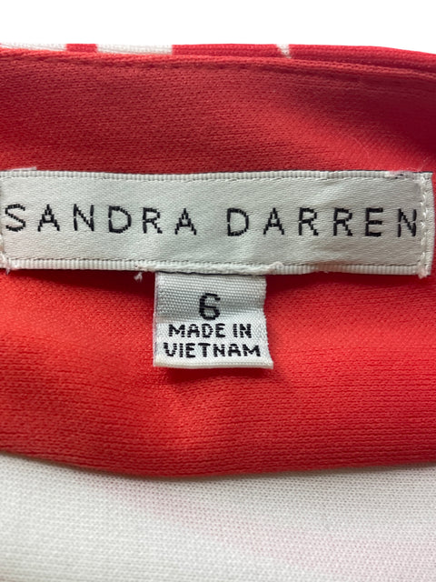 Vestido Sandra Darren Sin mangas Tachuela Estampado Naranja - Talla 6