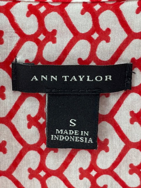 Camisa Ann Taylor de Algodón Estampado Rojo - Talla S