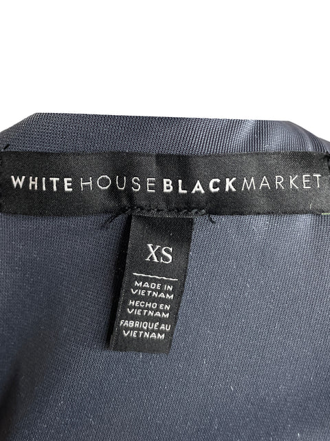 Blusa White House Black Market Halter Terciopelo Azul - Talla XS