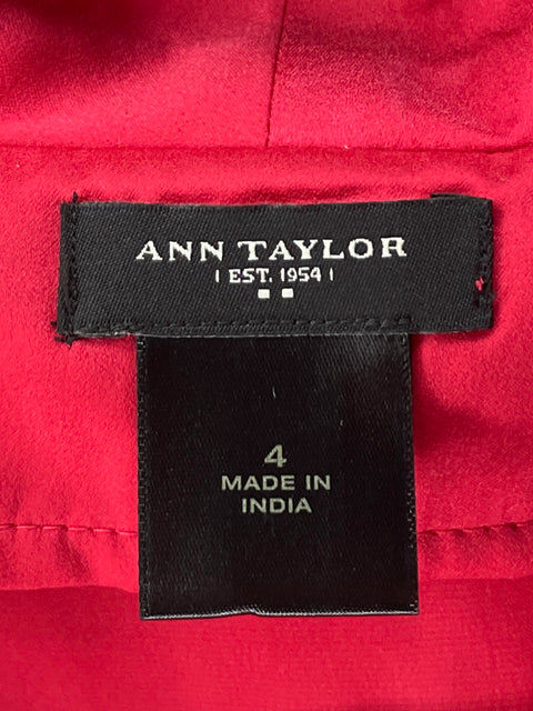 Blusa Anne Klein Escote drapeado Rojo - Talla 4