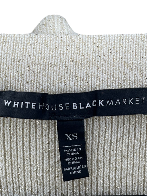 Blusa White House Black Market Brillo Escote bardot Beige - Talla XS