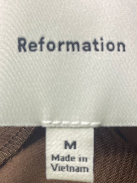 Short Reformación Fern satin Mini Encaje Marrón - Talla M