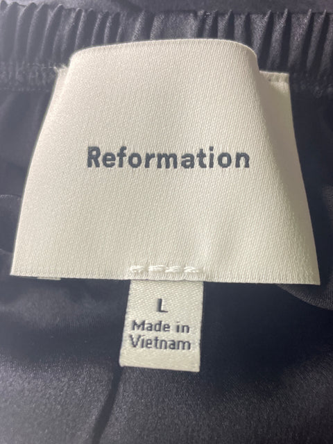 Pantalón Reformation Carolina pants Satinado Encaje Negro - Talla L