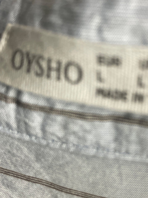 Conjunto Oysho Rayas Camisa/pantalon Elastico Azul - Talla L