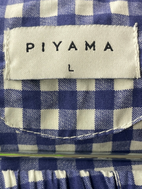 Set Piyama Algodón Vichy Azul - Talla L