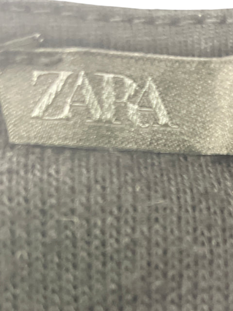 Vestido Zara Manga larga Mini Plisado Negro - Talla M