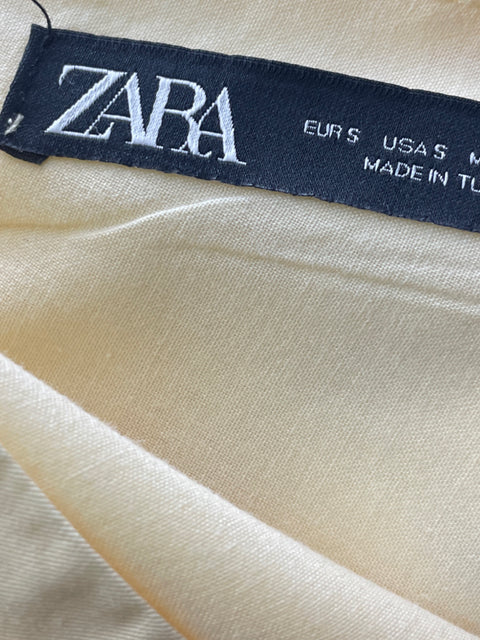 Chaleco Zara Sin mangas Cruzado Liso Amarillo - Talla S