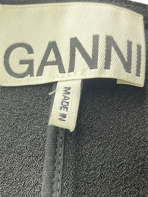 Vestido Ganni Liso Manga larga Ajustado Negro - Talla M