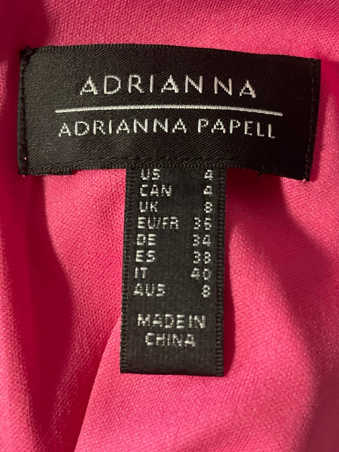 Vestido Adrianna Papell Sin mangas Midi Liso Rosado - Talla 4