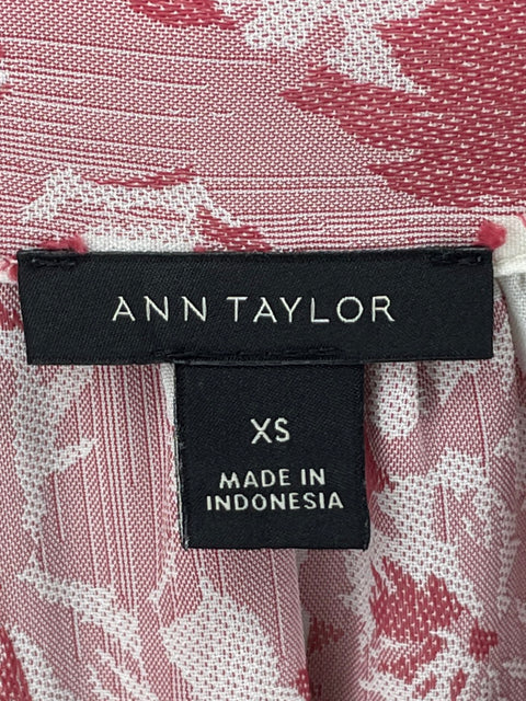 Blusa Ann Taylor Estampado Relieve Rojo - Talla XS