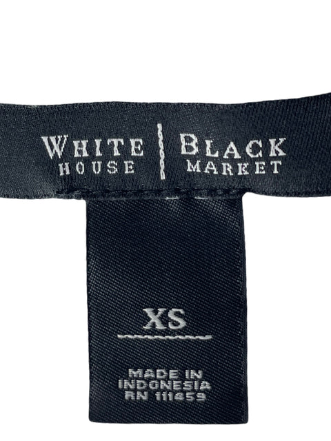 Camisa White House Black Market Estampado Metalizado Blanco - Talla XS