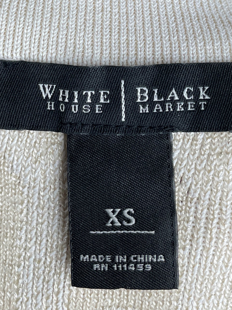 Camisa White House Black Market Tejido Beige - Talla XS
