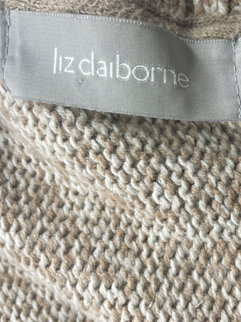 Chaqueta Liz Claiborne de Algodón Tejido Manga larga Botones Beige - Talla L