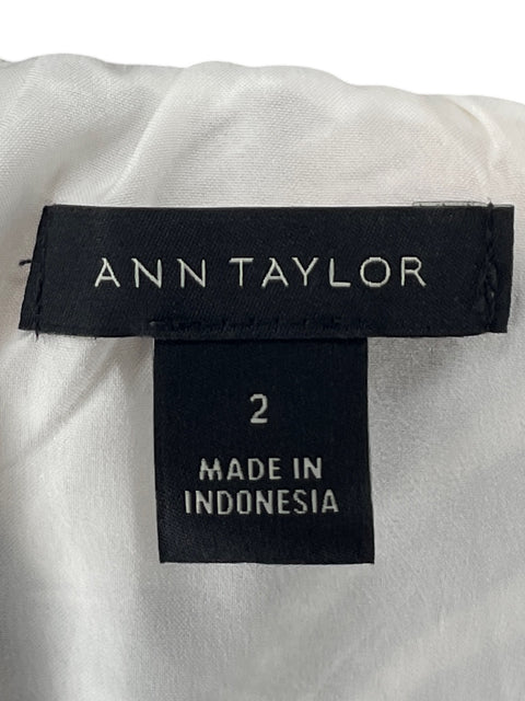 Vestido Ann Taylor Maxi Estampado Blanco - Talla 2