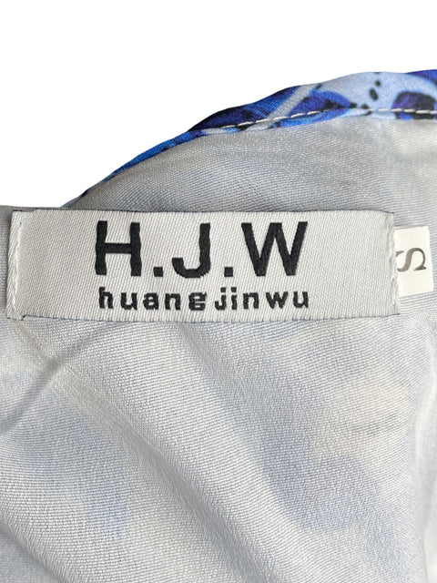 Vestido H.j.w Estampado Plisado Azul - Talla S