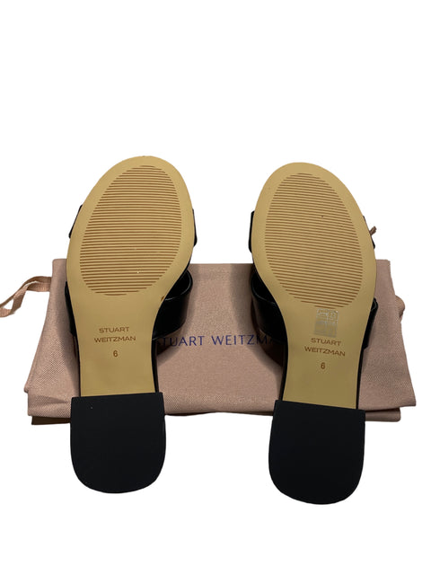 Sandalia Stuart Weitzman Maxy Slide Tacón bajo Negro - Talla 6