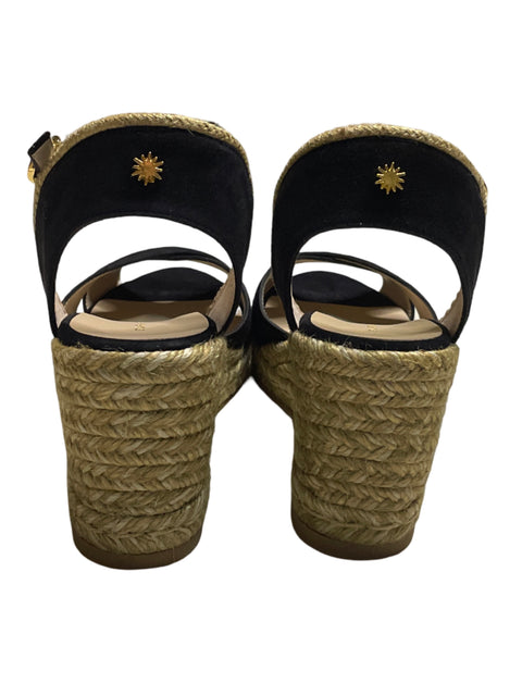 Sandalia Stuart Weitzman Mirela Espadrille Wedge Negro - Talla 6