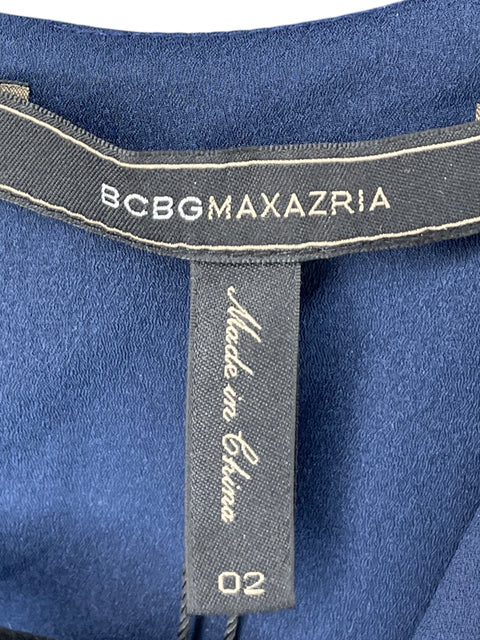 Vestido Bcbg Cuello v Maxi Azul - Talla 2
