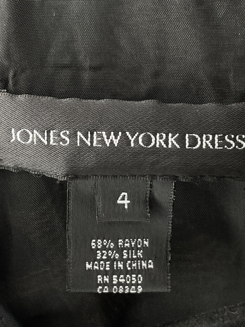 Vestido Jones New York Estampado Floral Negro - Talla 4