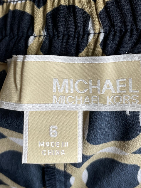 Pantalón Michael Kors Estampado Wide-leg Beige - Talla 6