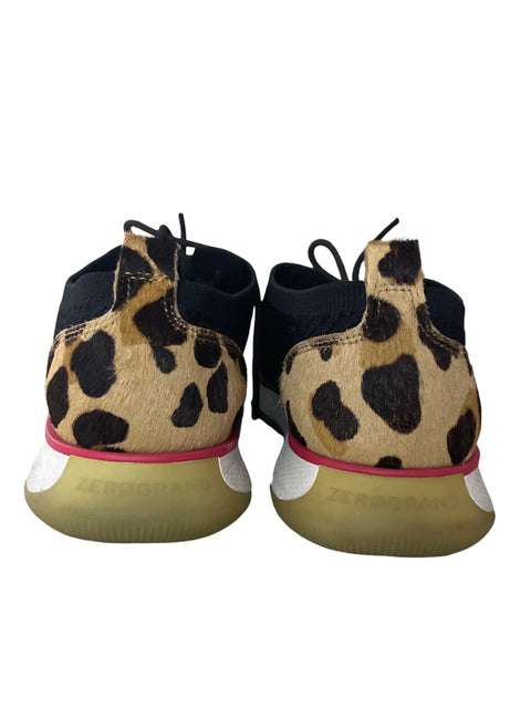 Zapatilla Cole Haan Suela de goma Cordones Animal print Negro - Talla 6.5