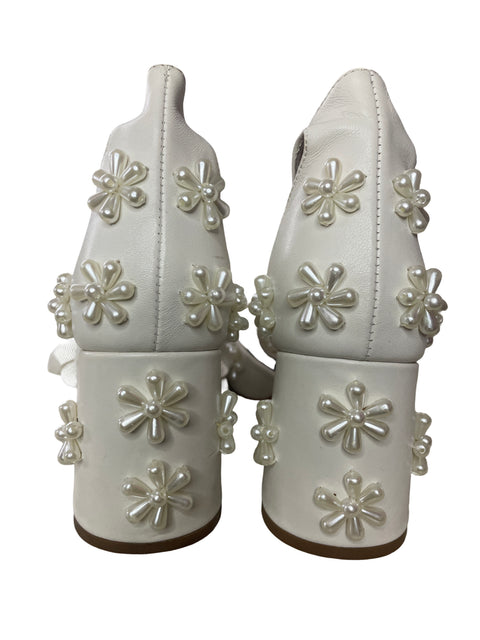 Sandalia Forever Soles Apliques Tacón medio Romana Blanco - Talla 37