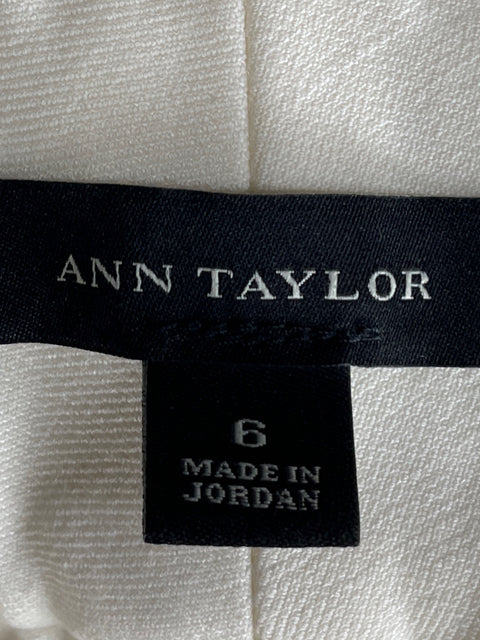 Pantalón Ann Taylor Recto Blanco - Talla 6