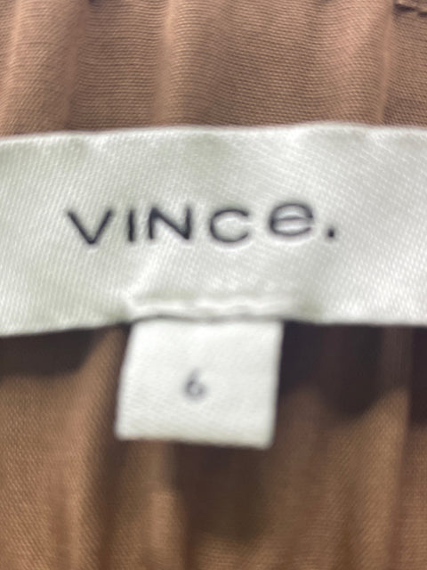 Pantalón Vince Recto Wide-leg Marrón - Talla 6